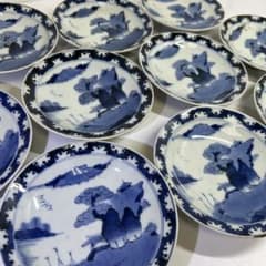 古伊万里　染付中皿　10枚　直径16.7cm 東K8-0330③ 古伊万里 染付中皿 10枚 直径16.7cm 東K8-0330③ - メルカリ