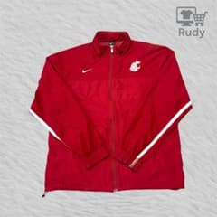 NIKE ナイロンジャケット XL 赤 WSU - メルカリ
