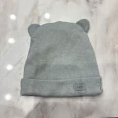 ZARA ベビー帽子 クマ耳 リブニット グレーのサムネイル