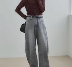 しまむら 田中里奈 レディース パールデニムパンツLサイズのサムネイル