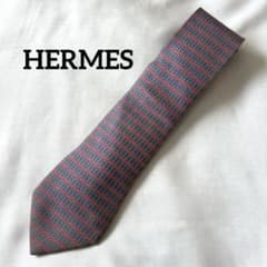[HERMES 헤르메스] 실크 넥타이 H 총무늬 프랑스제