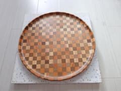 無垢の 寄木細工　伝統工芸品　丸盆・トレーのサムネイル