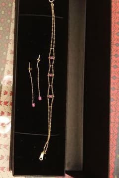 14k 天然ルビー ブレスレットとピアスのサムネイル