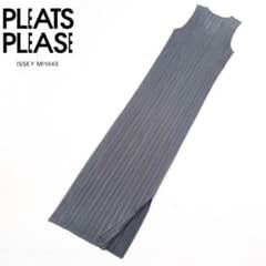プリーツプリーズ イッセイミヤケ プリーツ ロングワンピース スリット
