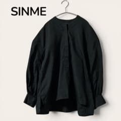 SINME☆シンメ ボリュームシャツ ブラウス バンドカラー 比翼ボタン