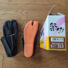 子供たび 祭たび 22.0cm 黒 マジックテープのサムネイル