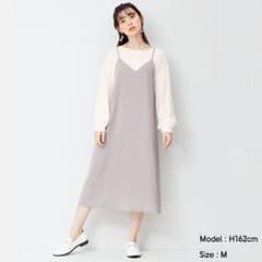 GU サテンキャミソールワンピース Sサイズ グレーのサムネイル
