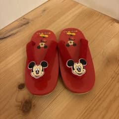 [미사용] 빈티지 레트로 미키 어린이용 나막신 16.5cm 디즈니