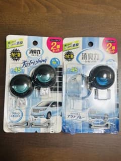 エステー　消臭力　クルマ用【新品1セット、開封済み1個】のサムネイル