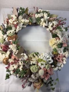 ドライフラワー リース ナチュラルカラー約30cm - メルカリ