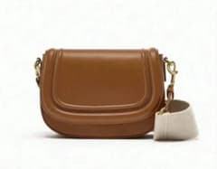 ZARA ブラウン ショルダーバッグ サドルバッグ　2WAYのサムネイル