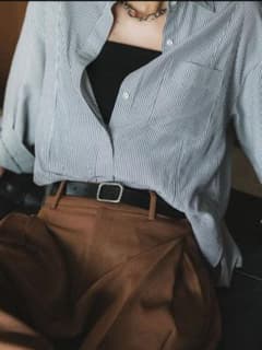 crewre ボタンスタッズレザーベルト ブラック short - メルカリ