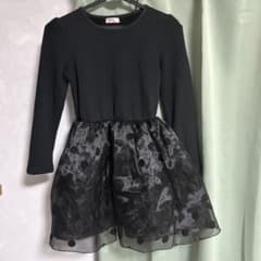 黒の長袖ワンピース 裏起毛　結婚式　発表会のサムネイル