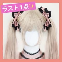 2コset✨ヘアクリップ  リボン ハート 天使界隈 地雷 量産 コスプレのサムネイル