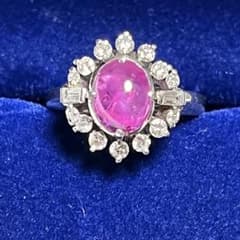 天然スタールビー 1.87ct リング #12 プラチナ ダイヤ - メルカリ