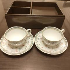 花更紗　ノリタケ　ペア　コーヒーカップ　ティーカップ　兼用　２客セットのサムネイル