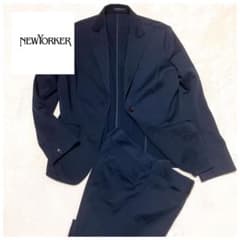 美品 ニューヨーカー パンツ スーツセットアップ ネイビー 13AR XL 美品✨ニューヨーカー パンツスーツ セットアップ ネイビー 大きい