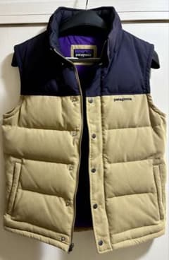 patagonia ダウンベスト ネイビー/ベージュ　S〜M patagonia ダウンベスト ベージュ/ネイビー/パープル 日本サイズM相当