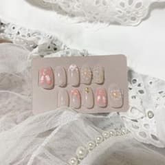 ネイルチップ  フレンチガーリー  ピンクのサムネイル