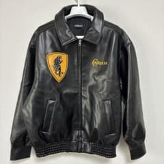 【希少デザイン】Chillaxxx レザーライダースジャケット M 黄色 本革のサムネイル