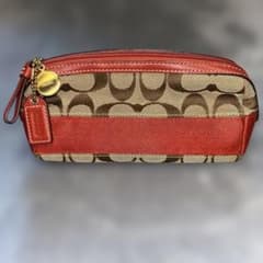 Coach ロゴ入りポーチ レッド/ベージュのサムネイル