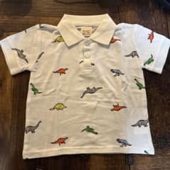 WELLKIDS 恐竜柄 ポロシャツ ホワイト 100cmのサムネイル