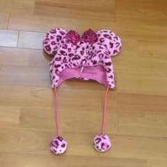 ピンクヒョウ柄　ミニーファンキャップ　ディズニーのサムネイル