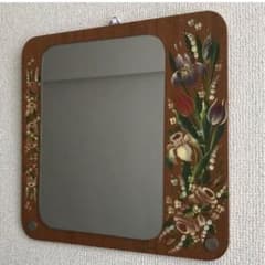 【ハンドメイド】トールペイント 壁掛けミラーのサムネイル