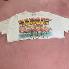 フラミンゴデザイン クロップドTシャツのサムネイル