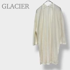 【GLACIER グラシア】リブニット　ロングカーディガン　七分　サイドスリット