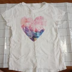 ハート柄 プリント Tシャツ ホワイト 130cmのサムネイル