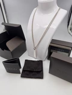 GUCCI ネックレス プレート シルバー ダブルボールチェーン　SV925のサムネイル