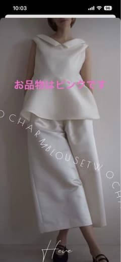 訳ありHeve サテンフレアガウチョパンツ peach サイズ36 - メルカリ