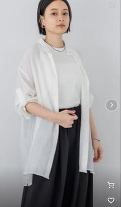 apart by lowrys シャツ ロールアップ シアー 羽織り ホワイト