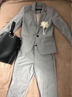 パンツスーツ  セットアップ　ZARA BASIC グレー　34のサムネイル
