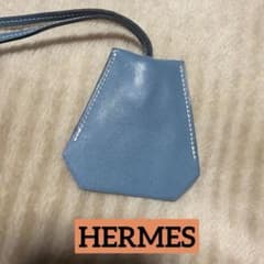 エルメス ブルージーンクロシェット ネックレス シルバー刻印 【人気色 