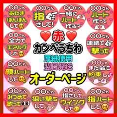 かんたん選べるオーダー メンカラ赤 カンペうちわ ファンサ 厚紙 4