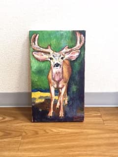 トナカイ　動物　アクリル画　絵画のサムネイル