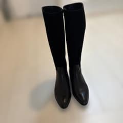 ロングブーツ ブラック/ブーツインにも○のサムネイル