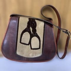 希少❗️極美品✨オールドロベルタ手織りベルベット 本革ショルダーバッグ 鎧
