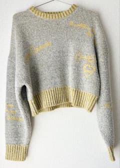 ロゴ刺繍ニット Mサイズ ショート丈のサムネイル