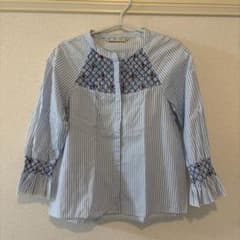 ZARA BASIC 刺繍入りストライプシャツのサムネイル