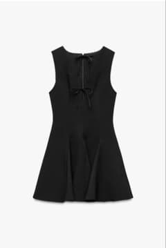 ZARA ゴデとリボン付きミニ丈ワンピースのサムネイル