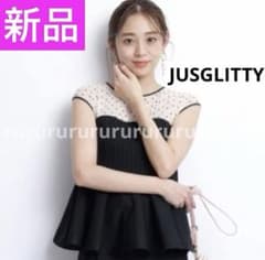 完売☆新品☆ジャス フレンチブラウスレイヤードニット ドット マイ