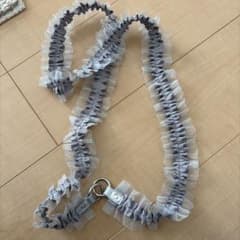 新品 リボン素材 フリル スマホショルダーストラップのサムネイル