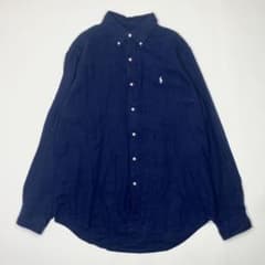 ラルフローレン リネン 長袖シャツ L ネイビー 麻 古着 ポニー ポロ ヘンプ ラルフローレン リネン 長袖シャツ L ネイビー 麻 古着 ポニー ポロ