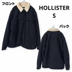 HOLLISTER 뒷보어 재킷 블랙 S 칼라 보아 아메카지 포켓