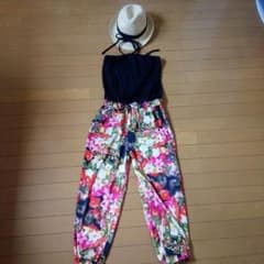 花柄ベアトップオールインワンのサムネイル