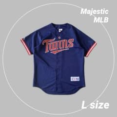Majestic MLB》ミネソタ・ツインズ ベースボールシャツ USA製 L - メルカリ