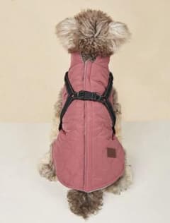 ペット服　冬ベスト　ハーネス付き　冬服のサムネイル
